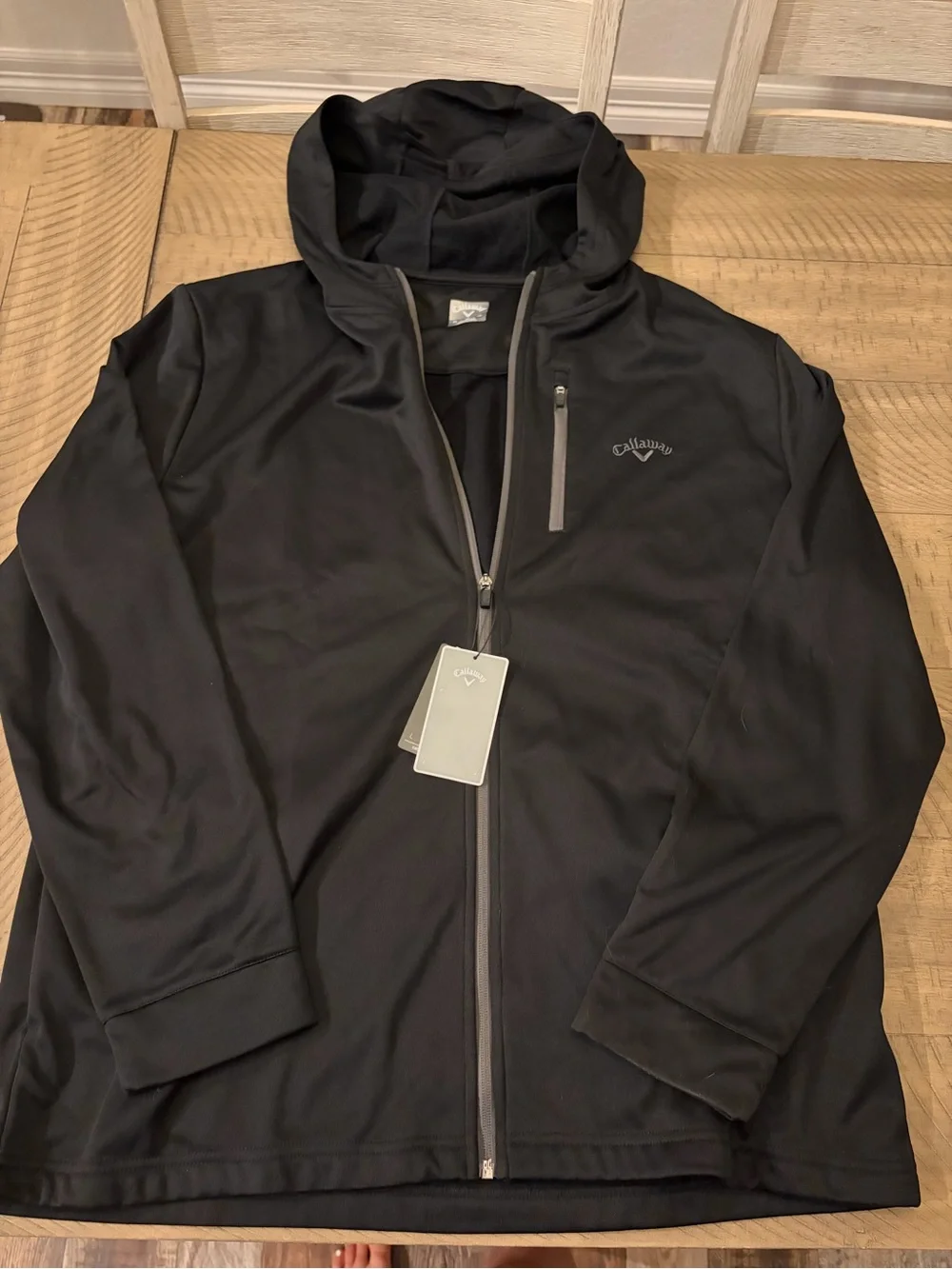 Callaway Black Full-Zip Hooded Performance Jacket